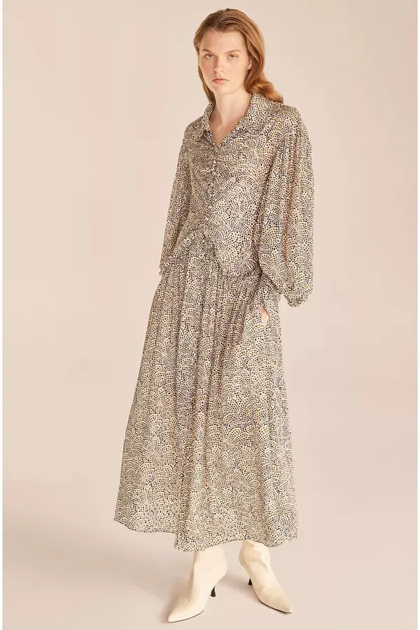 Fleur Ruffle Dress | Speckled Fleur Olive Combo REBECCA TAYLOR