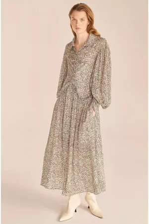Fleur Ruffle Dress | Speckled Fleur Olive Combo REBECCA TAYLOR