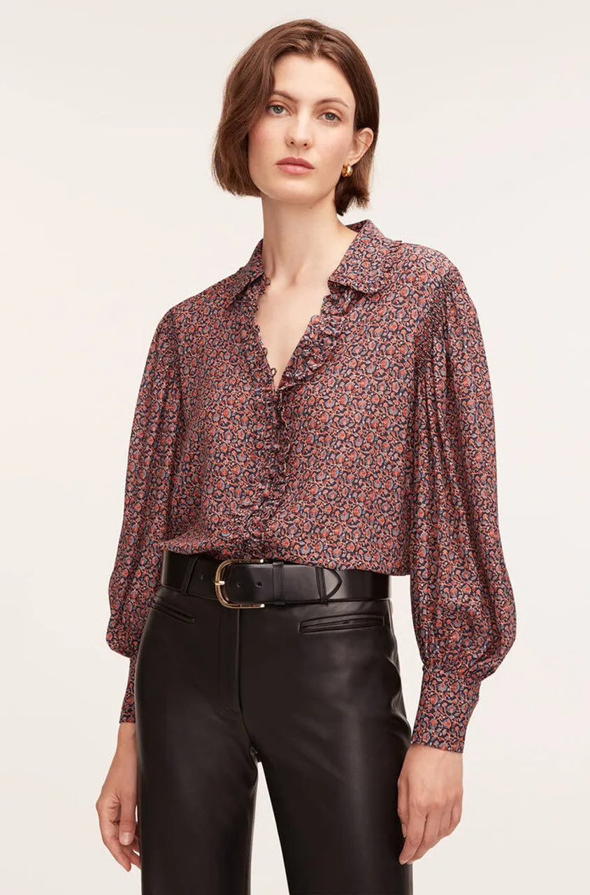 Fleur Silk Blouse | Wren Fleur Navy Combo REBECCA TAYLOR