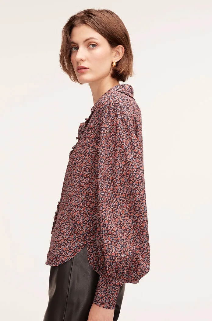 Fleur Silk Blouse | Wren Fleur Navy Combo REBECCA TAYLOR