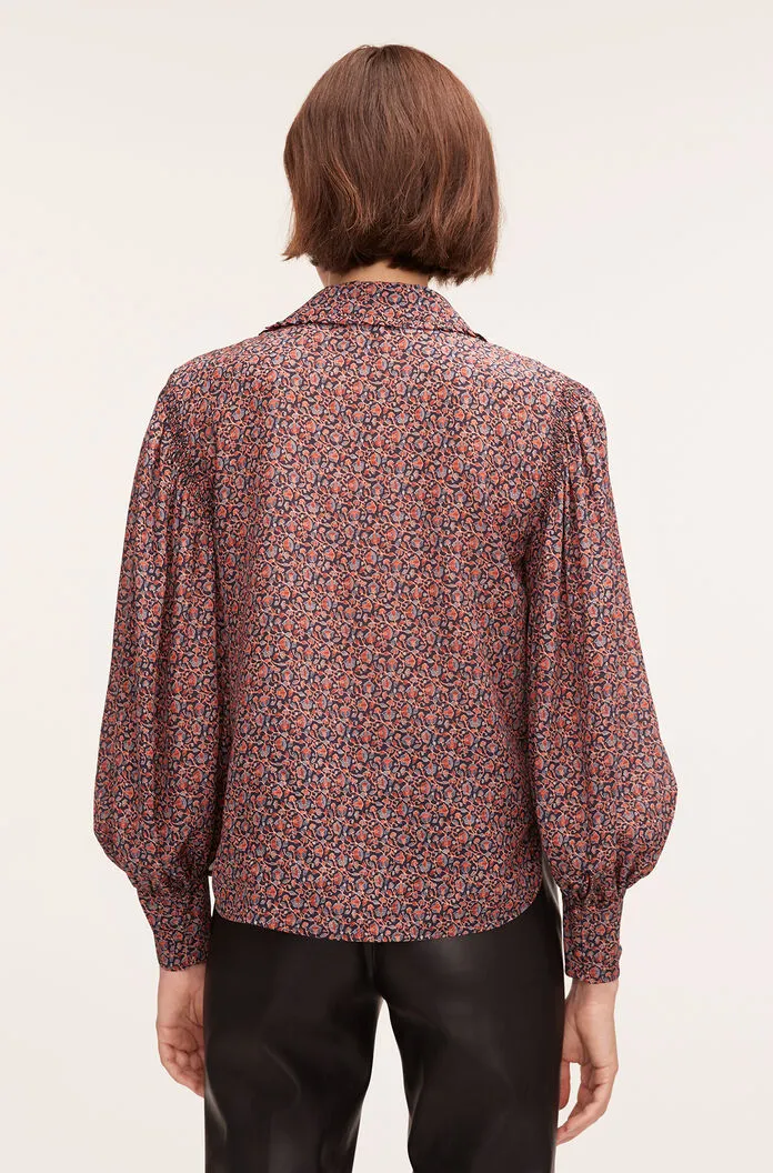 Fleur Silk Blouse | Wren Fleur Navy Combo REBECCA TAYLOR