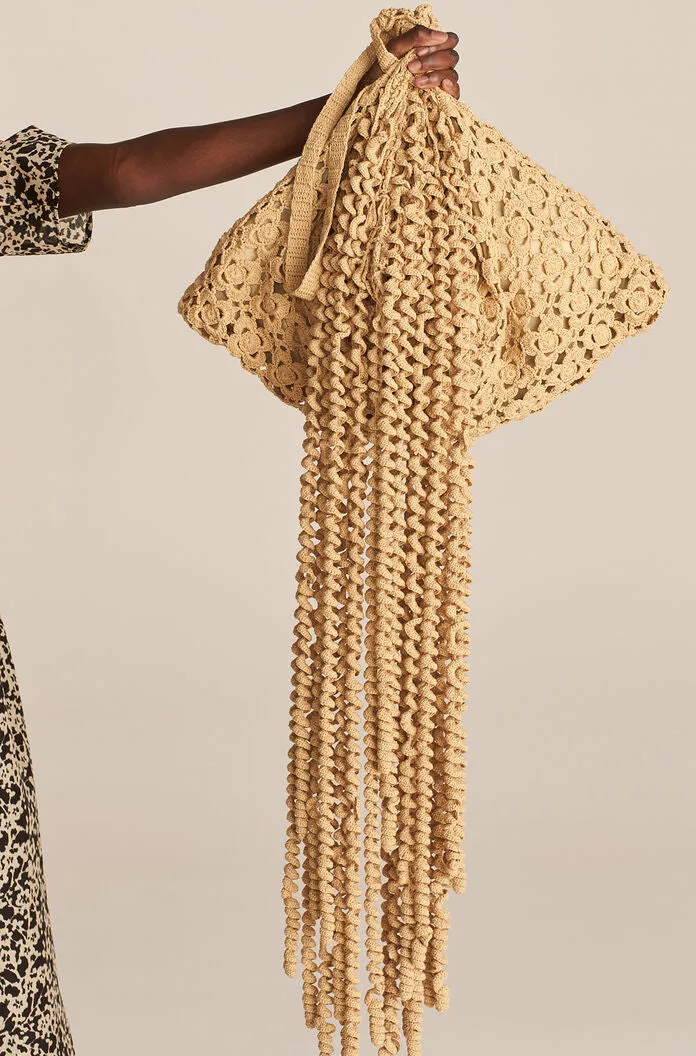 Floral Crochet Bag | Yarn Dye Stripe Ivory Combo REBECCA TAYLOR