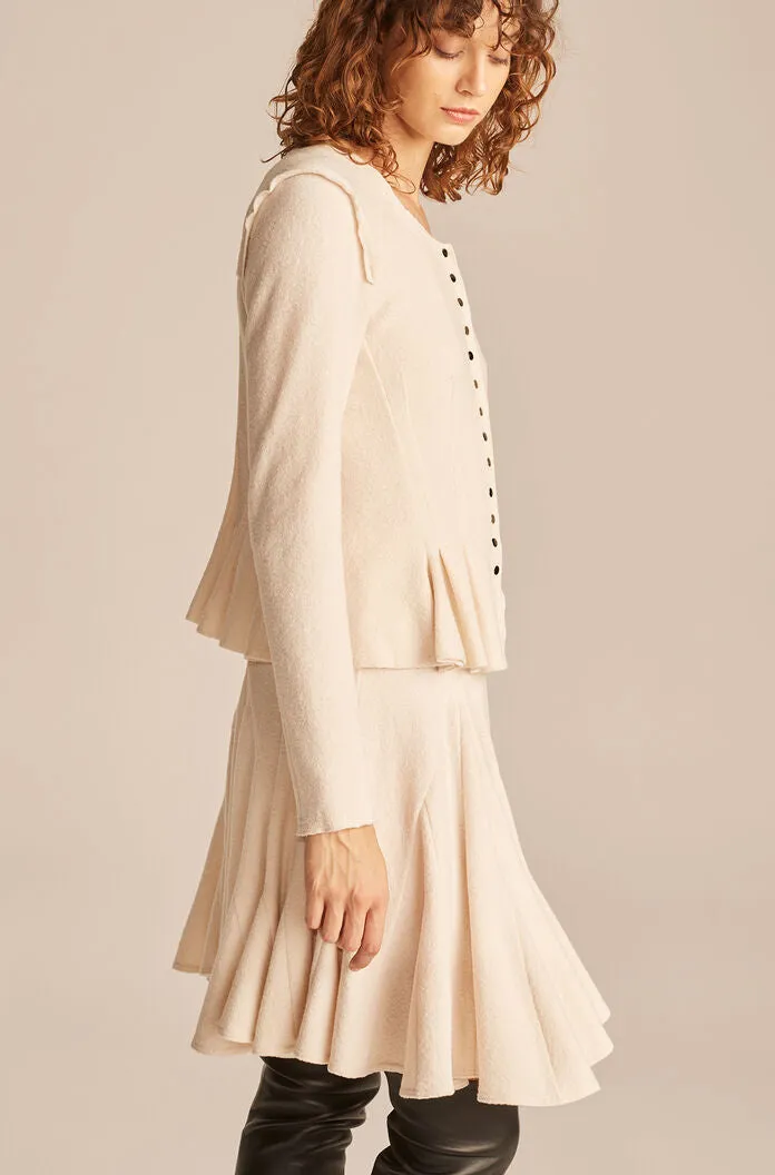 Fluted Skirt | Alabaster REBECCA TAYLOR