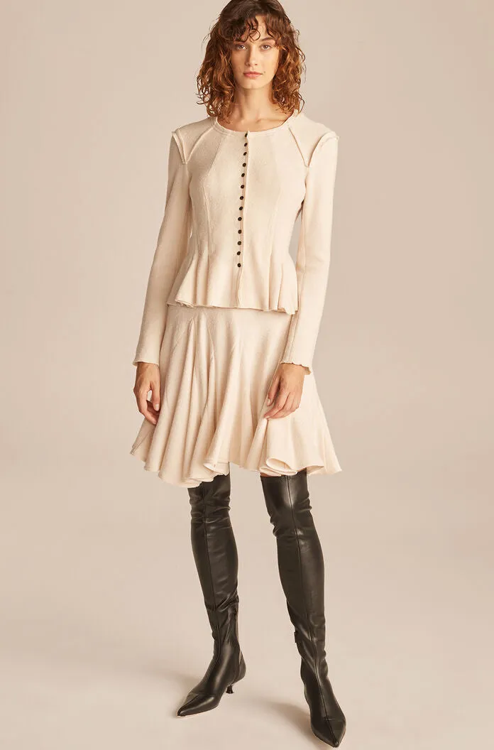 Fluted Skirt | Alabaster REBECCA TAYLOR