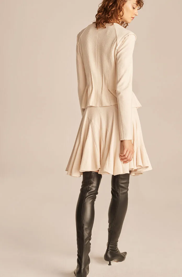 Fluted Skirt | Alabaster REBECCA TAYLOR