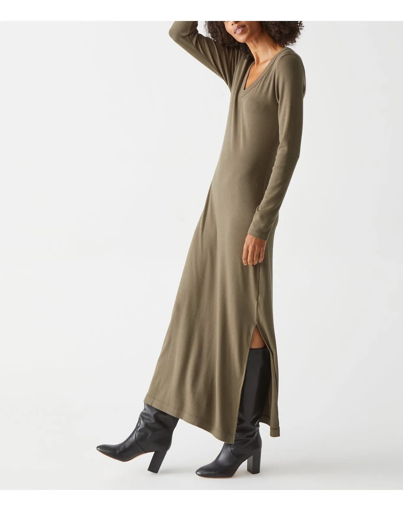 Fowler Ribbed Maxi Dress with Slit | Dolma MICHAEL STARS