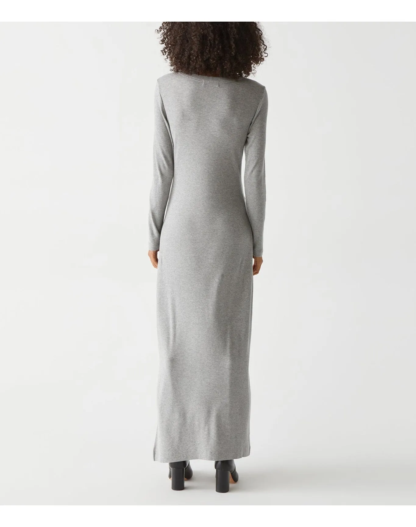 Fowler Ribbed Maxi Dress with Slit | Heather Grey MICHAEL STARS