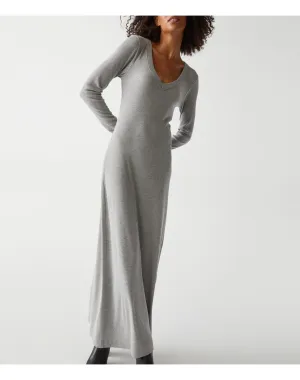 Fowler Ribbed Maxi Dress with Slit | Heather Grey MICHAEL STARS