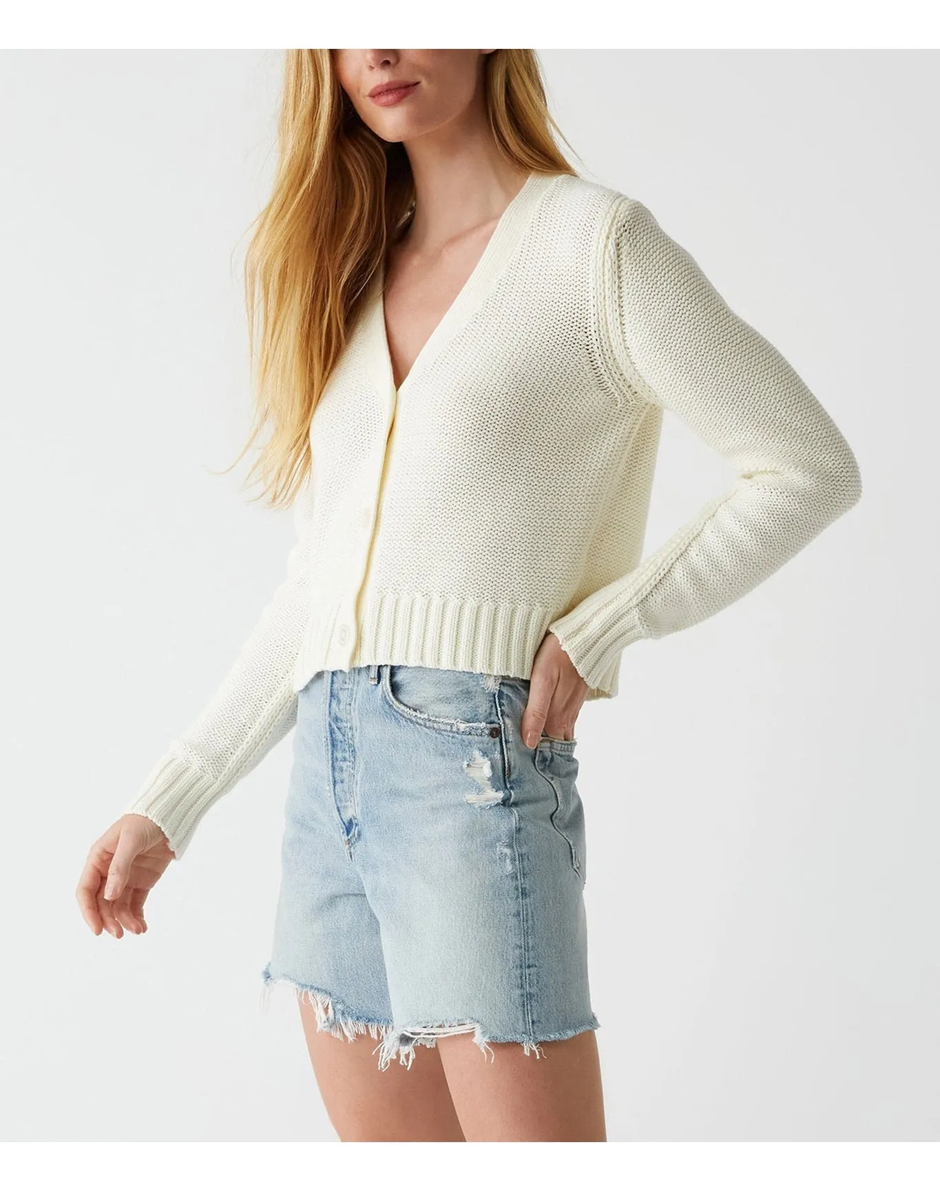 Fran Cropped Cardigan | Ivory MICHAEL STARS