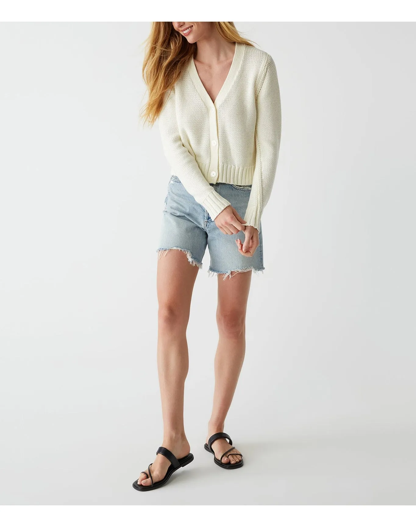 Fran Cropped Cardigan | Ivory MICHAEL STARS