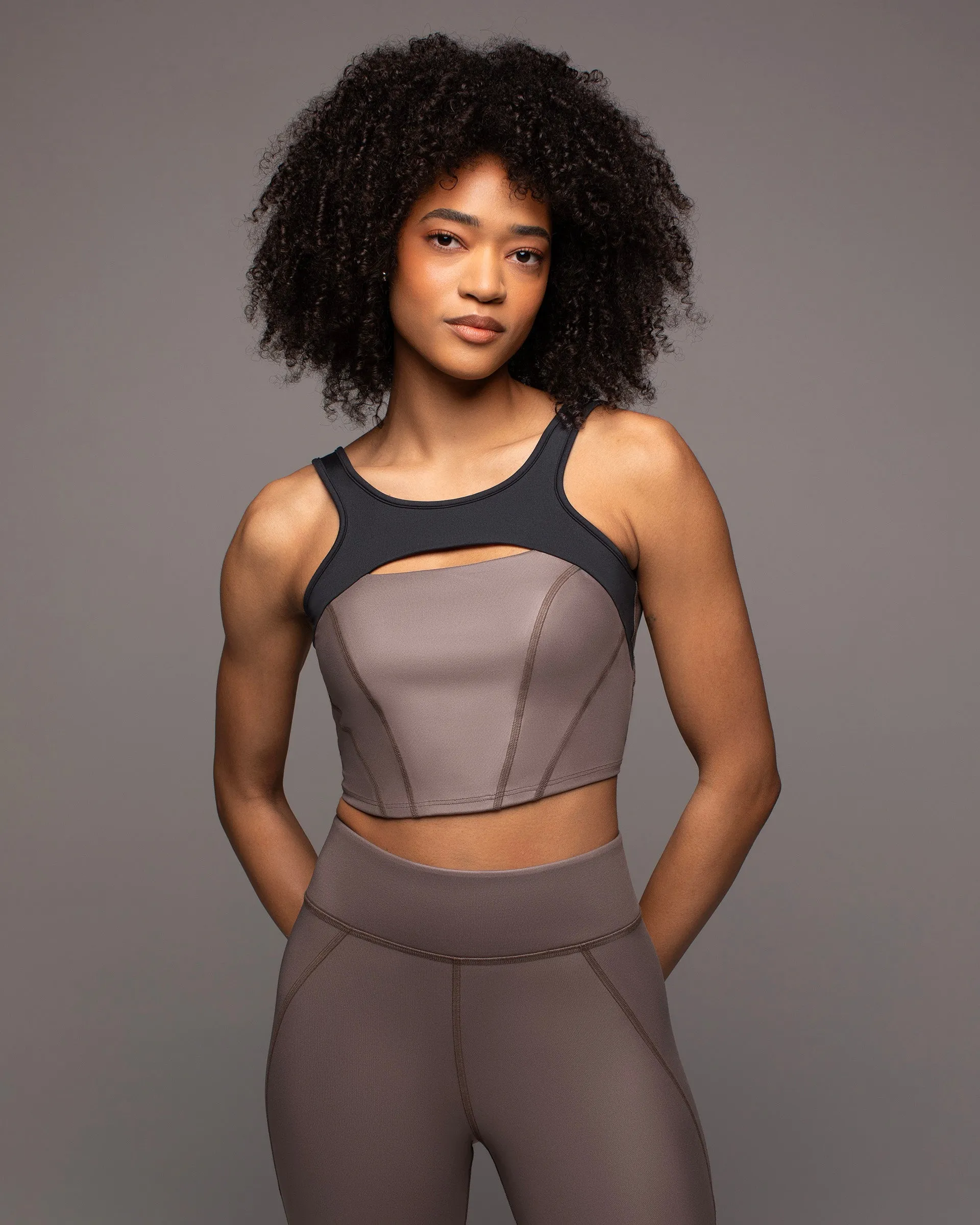 Fusion Gloss Bustier | Bronzed Pewter/Black MICHI
