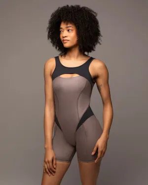 Fusion Gloss Jumpsuit | Bronzed Pewter/Black MICHI