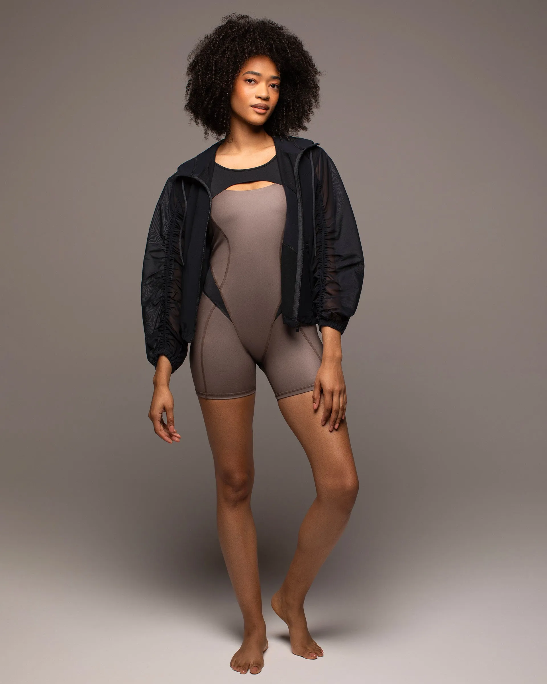 Fusion Gloss Jumpsuit | Bronzed Pewter/Black MICHI