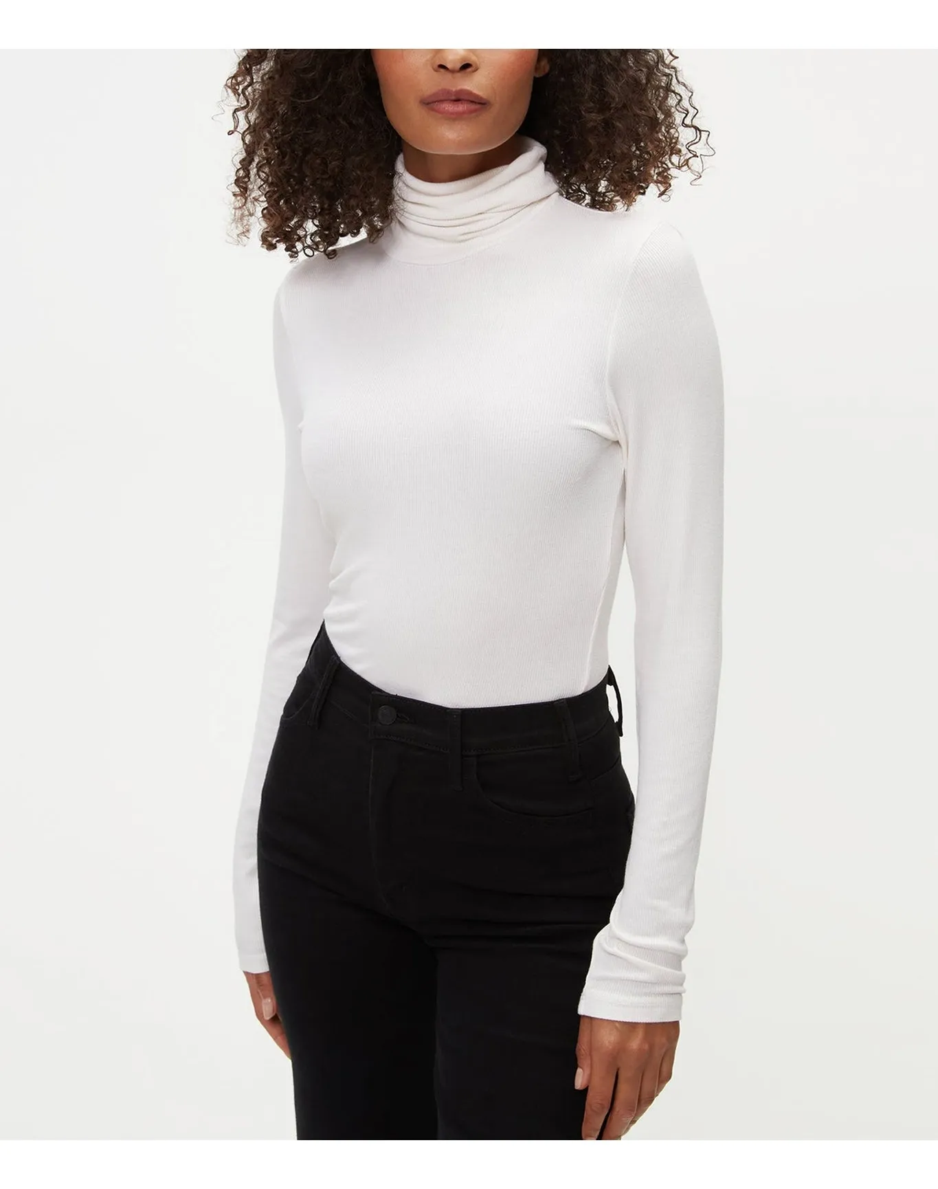 Gail Ribbed Turtleneck | Chalk MICHAEL STARS