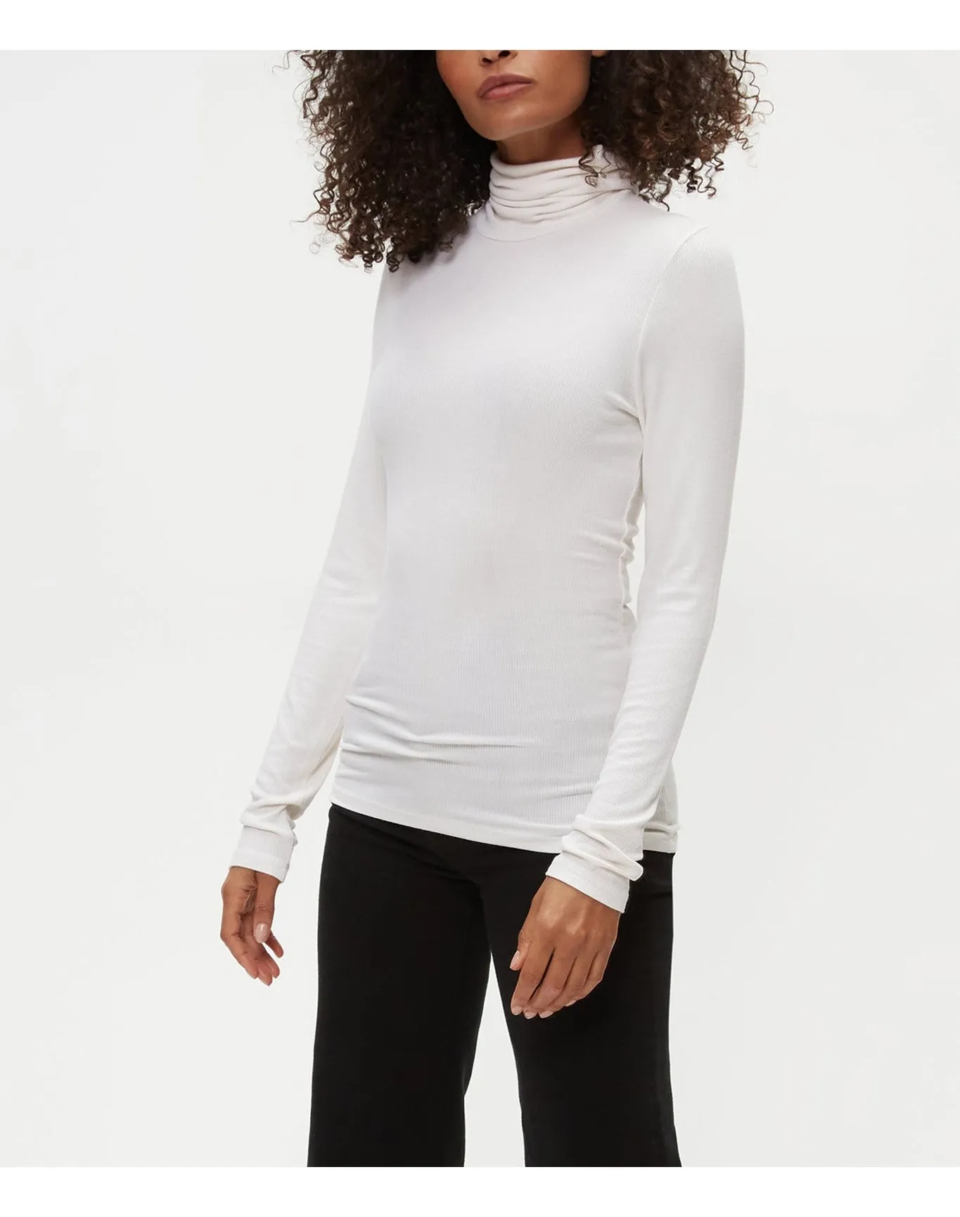 Gail Ribbed Turtleneck | Chalk MICHAEL STARS