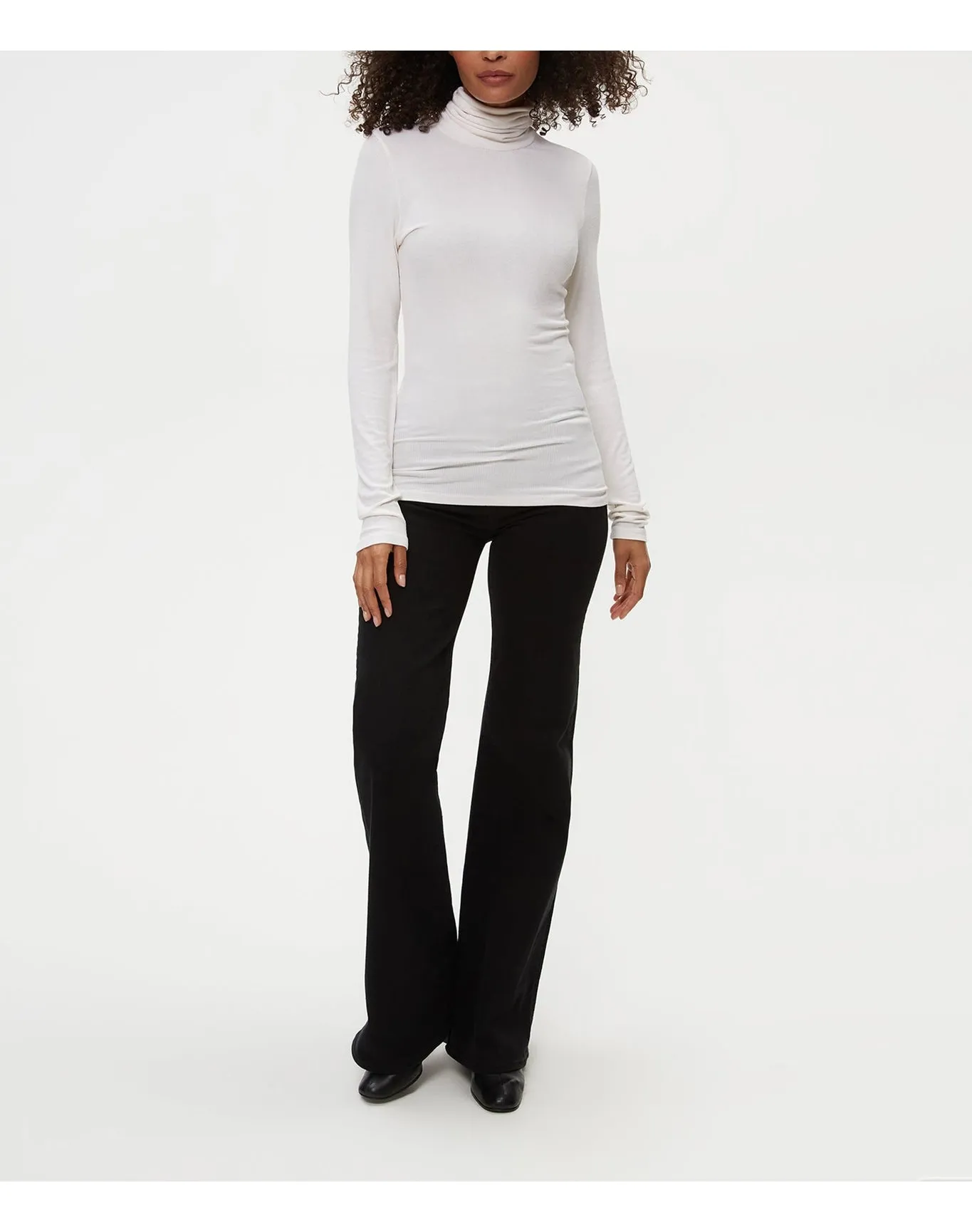 Gail Ribbed Turtleneck | Chalk MICHAEL STARS