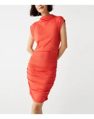 Gia Ribbed Power Shoulder Dress | Cherry MICHAEL STARS