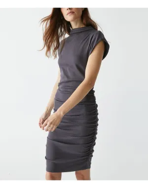 Gia Ribbed Power Shoulder Dress | Oxide MICHAEL STARS