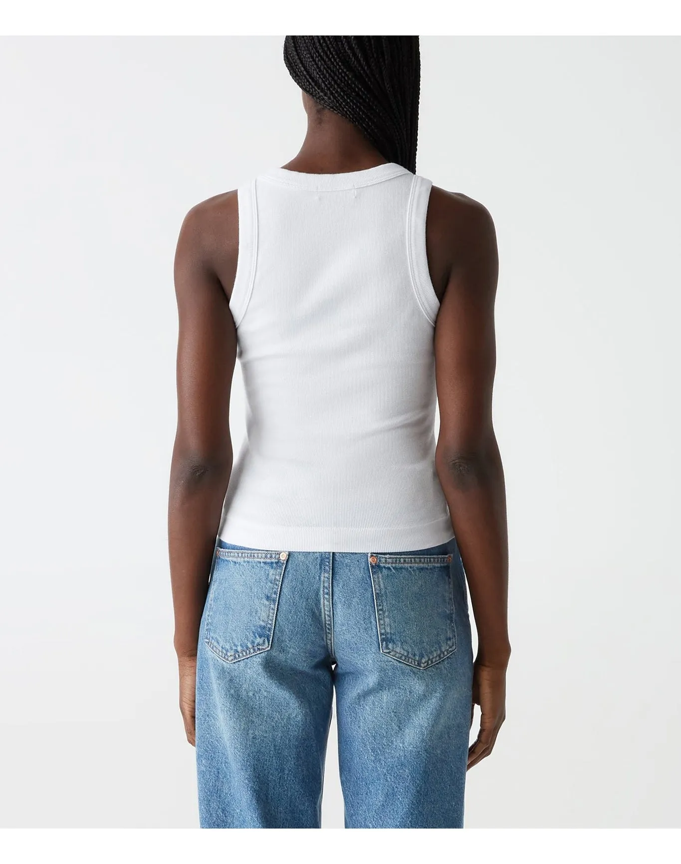Gina Ribbed Crop Tank | White MICHAEL STARS