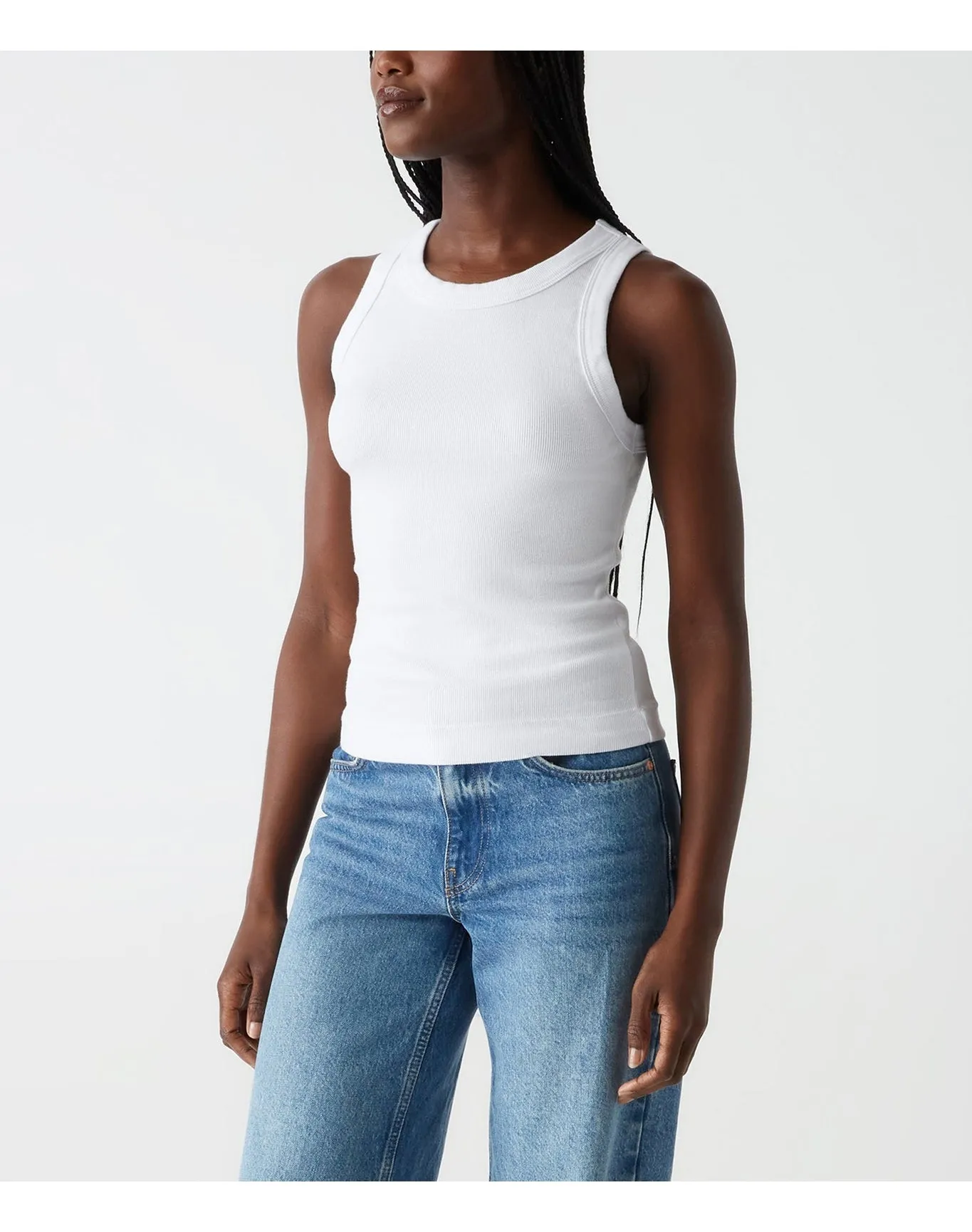 Gina Ribbed Crop Tank | White MICHAEL STARS