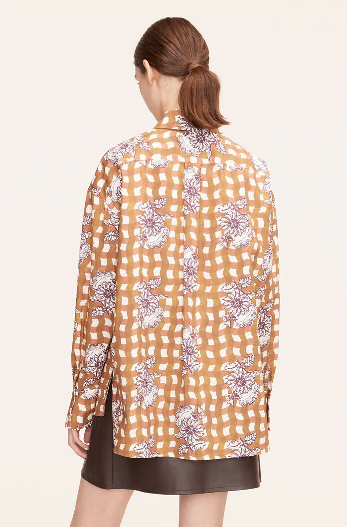 Gingham Daisy Button Down | Gingham Daisey Toffee Combo REBECCA TAYLOR
