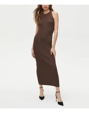 Giselle Shimmer Ribbed Dress | Chestnut MICHAEL STARS