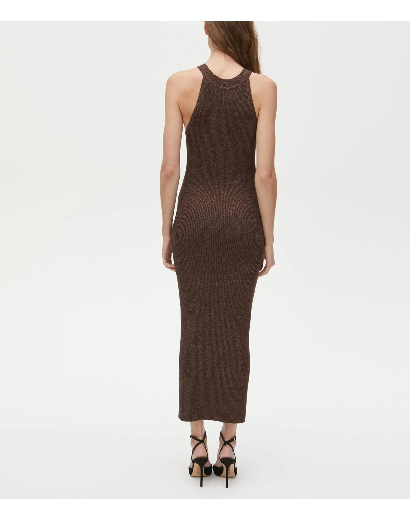 Giselle Shimmer Ribbed Dress | Chestnut MICHAEL STARS