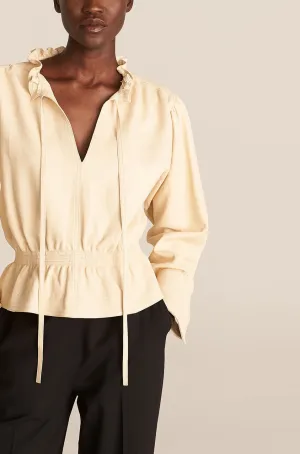 Glove Leather Blouse | Straw REBECCA TAYLOR