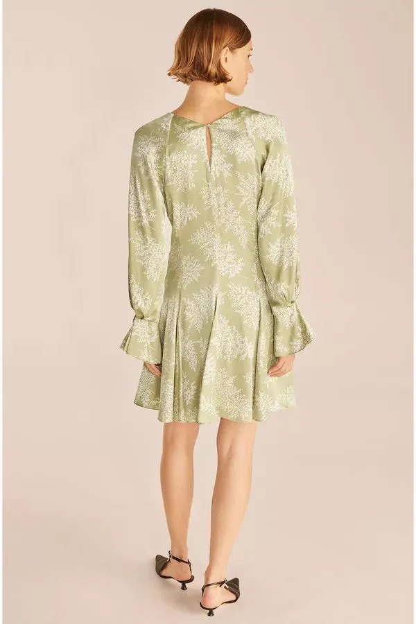 Godet Dress | Arden Fern Linen Combo REBECCA TAYLOR