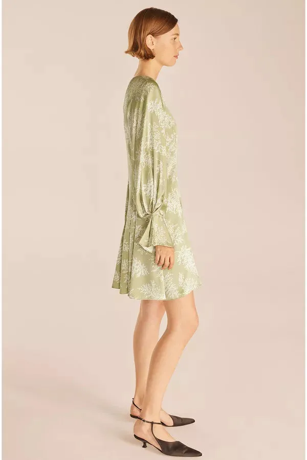 Godet Dress | Arden Fern Linen Combo REBECCA TAYLOR