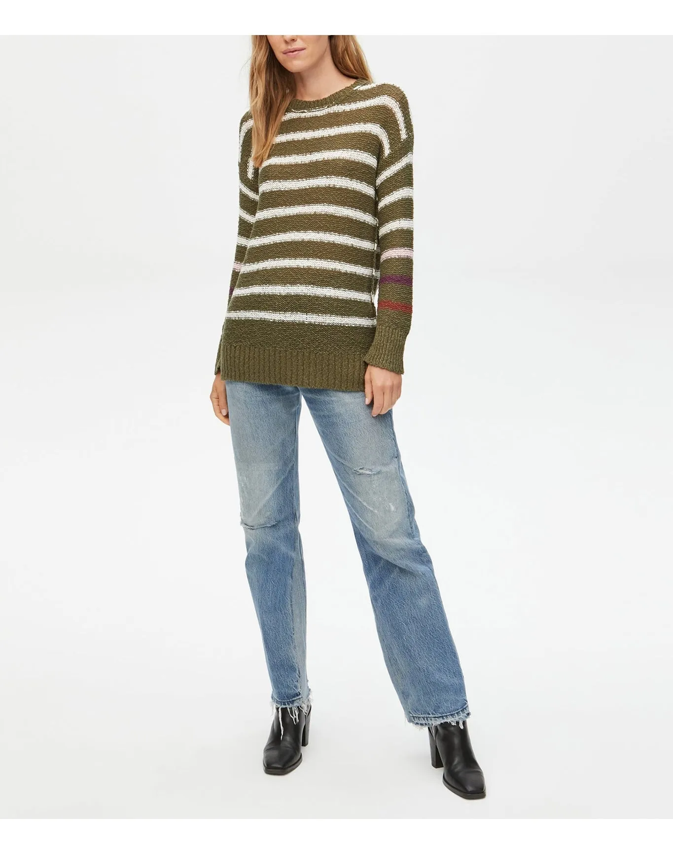 Hanson Pullover Sweater | Olive Stripe MICHAEL STARS