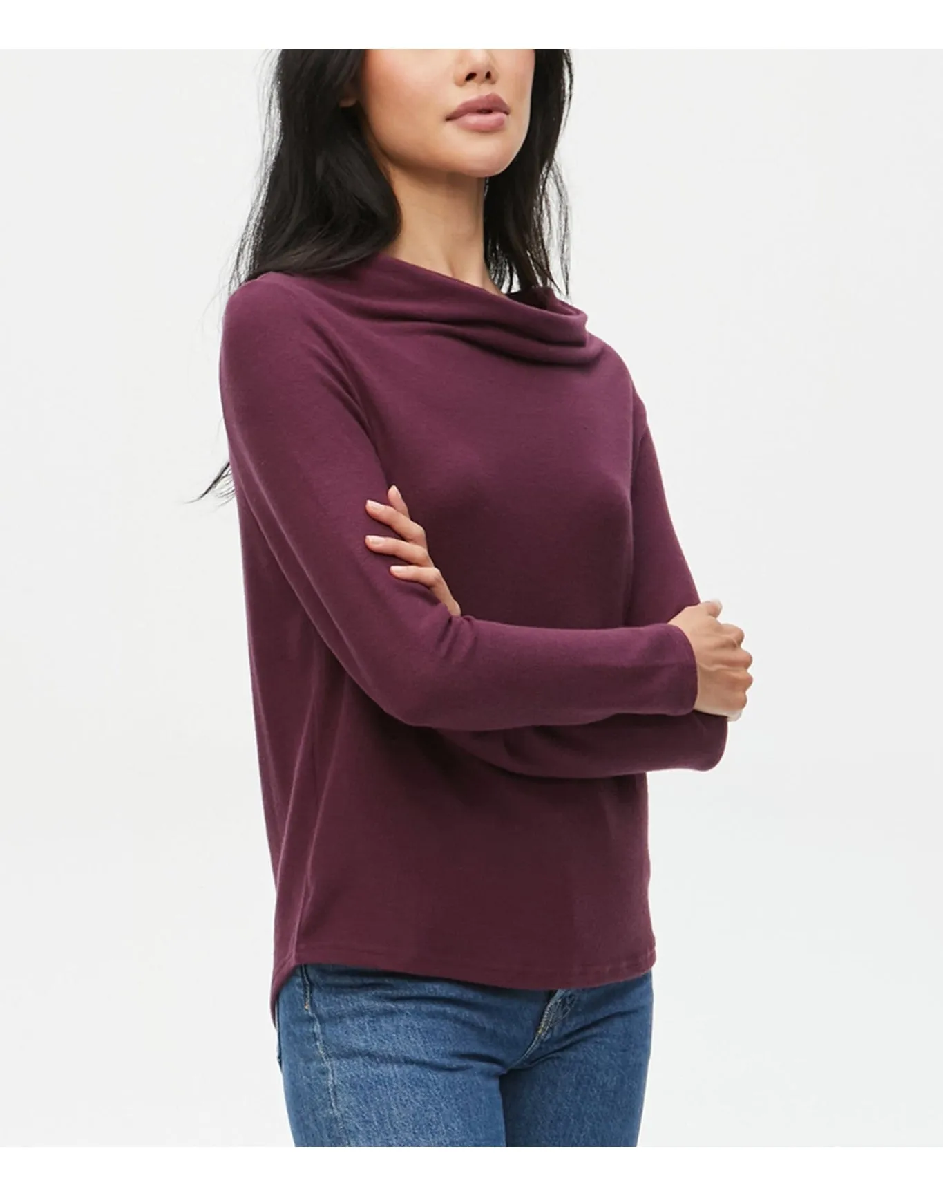 Harlow Cowl Neck Top | Plum MICHAEL STARS