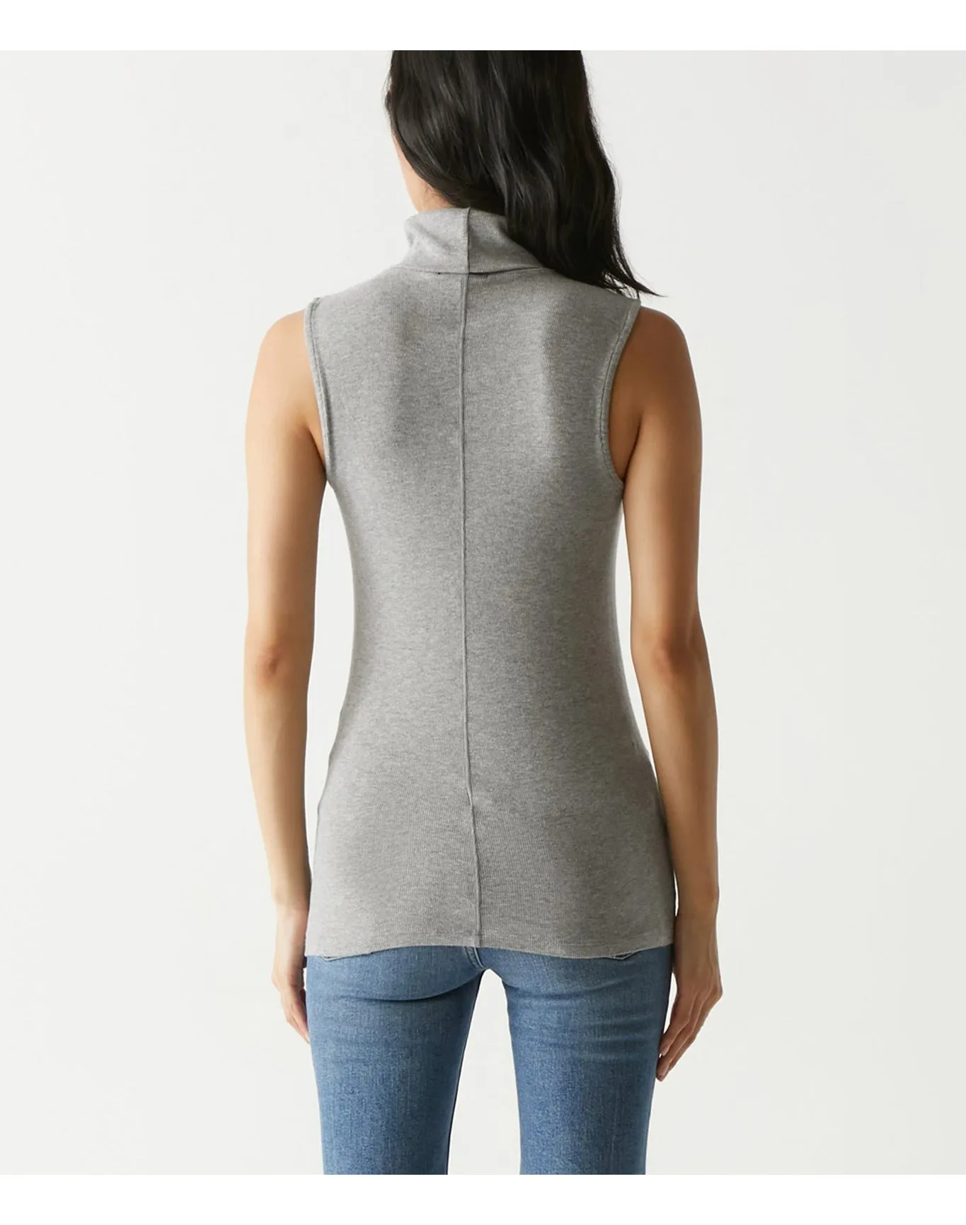 Hillary Ribbed Turtleneck Tank | Heather Grey MICHAEL STARS