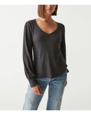 Ida Thermal Puff Sleeve Tee | Charcoal MICHAEL STARS