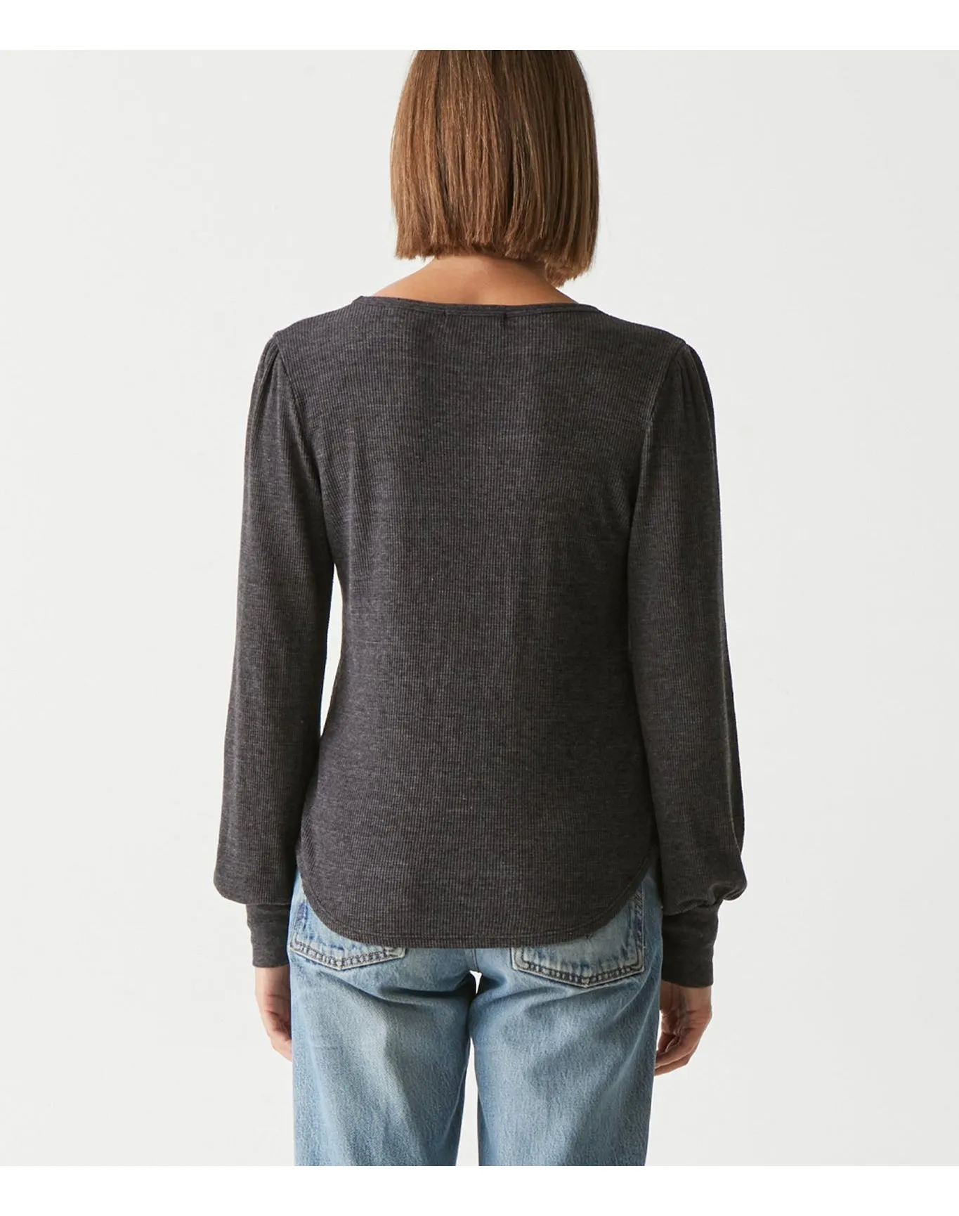 Ida Thermal Puff Sleeve Tee | Charcoal MICHAEL STARS