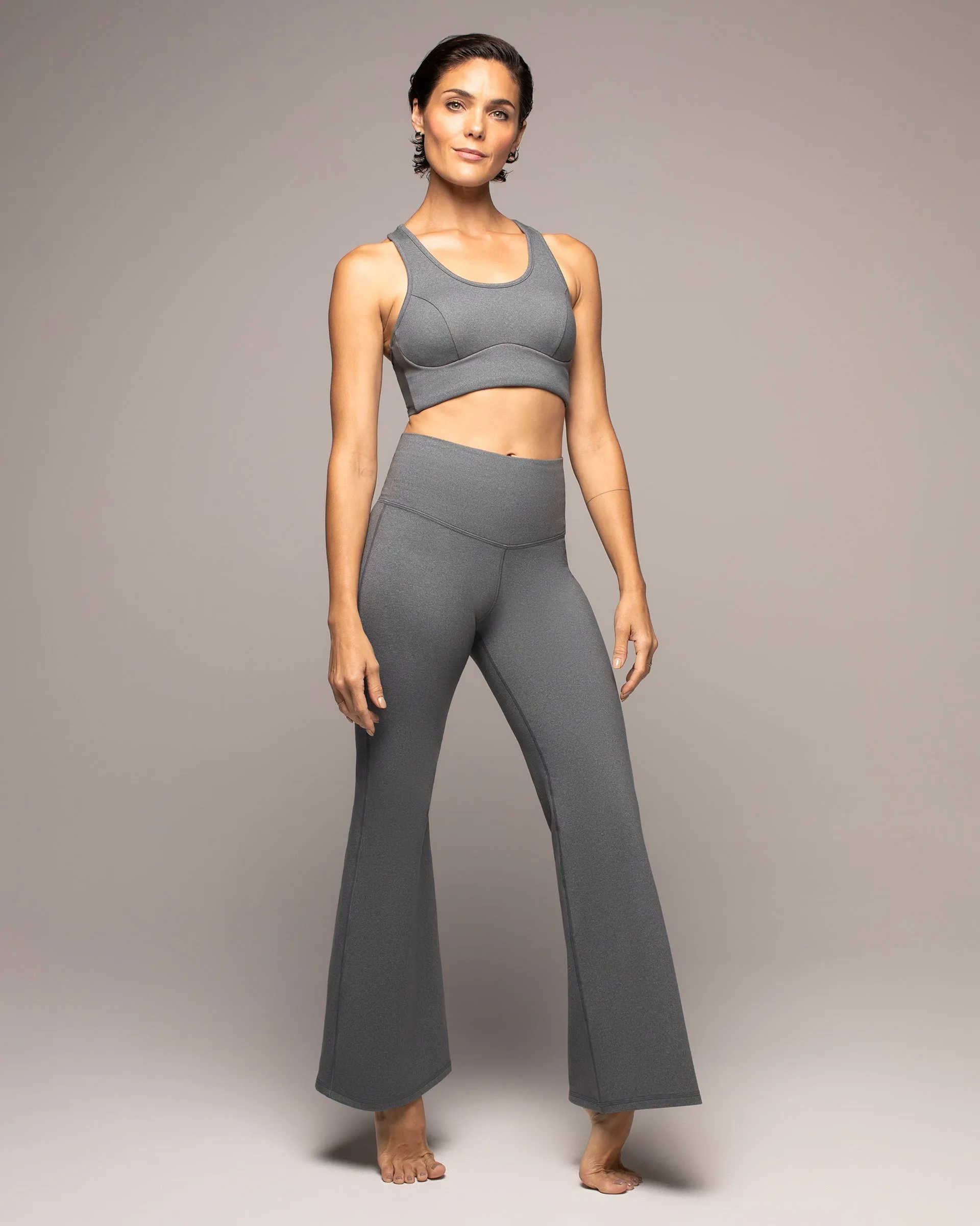 Instinct Warm Compression Flared Legging | Granite Grey MICHI