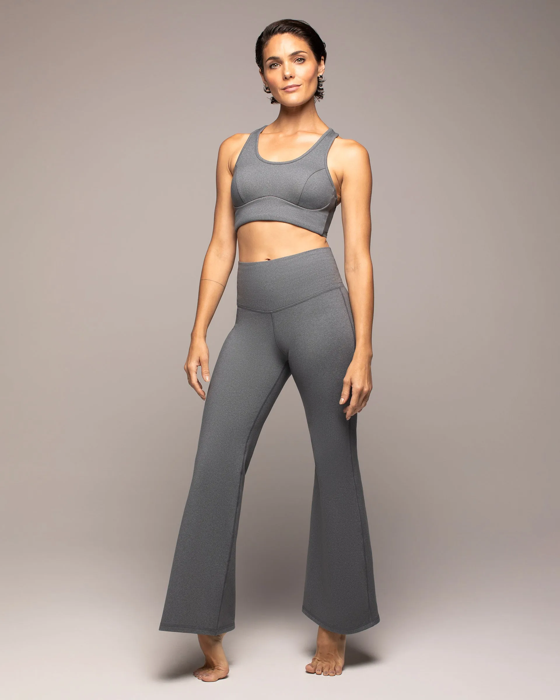 Instinct Warm Compression Longline Bra | Granite Grey MICHI