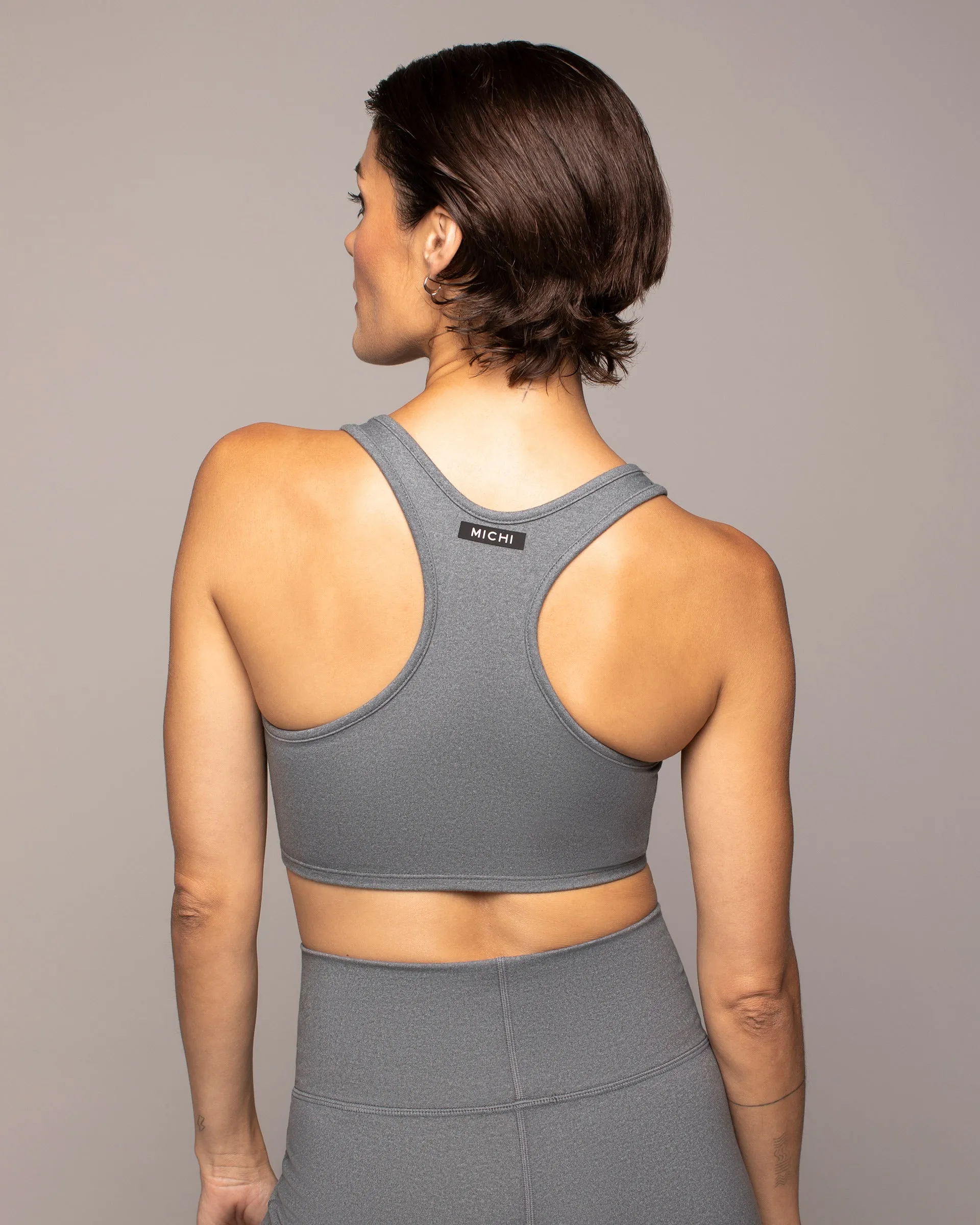 Instinct Warm Compression Longline Bra | Granite Grey MICHI