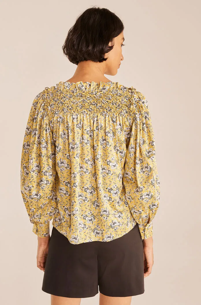 Intaglio Rose Smocked Blouse | Intaglio Rose Limeaide Combo REBECCA TAYLOR
