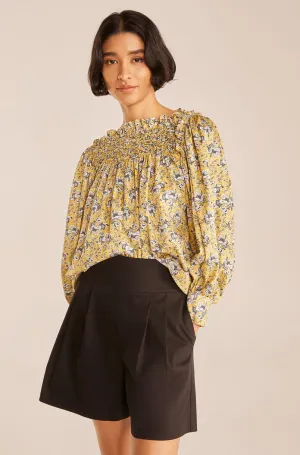 Intaglio Rose Smocked Blouse | Intaglio Rose Limeaide Combo REBECCA TAYLOR