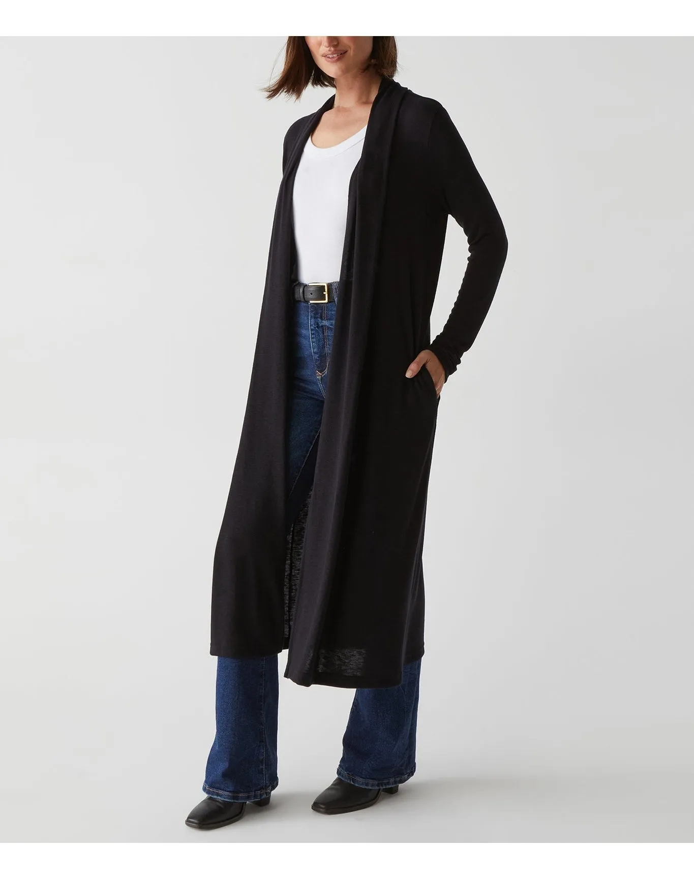 Izzy Longline Open Cardigan | Black MICHAEL STARS