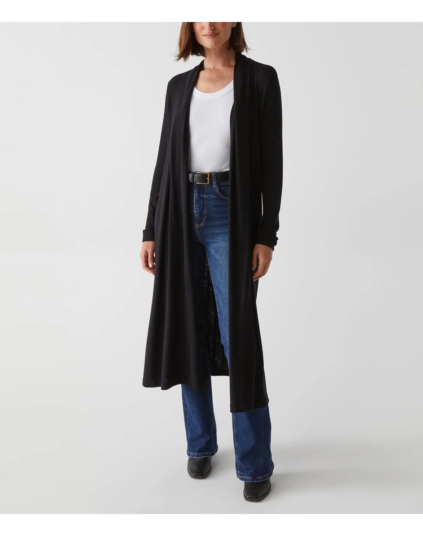 Izzy Longline Open Cardigan | Black MICHAEL STARS