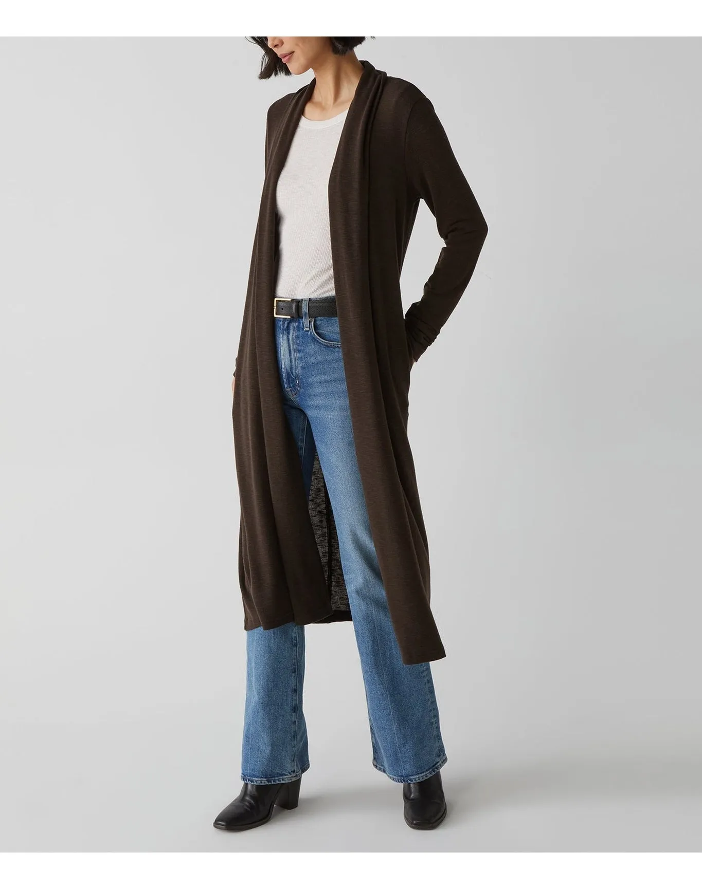 Izzy Longline Open Cardigan | Java MICHAEL STARS
