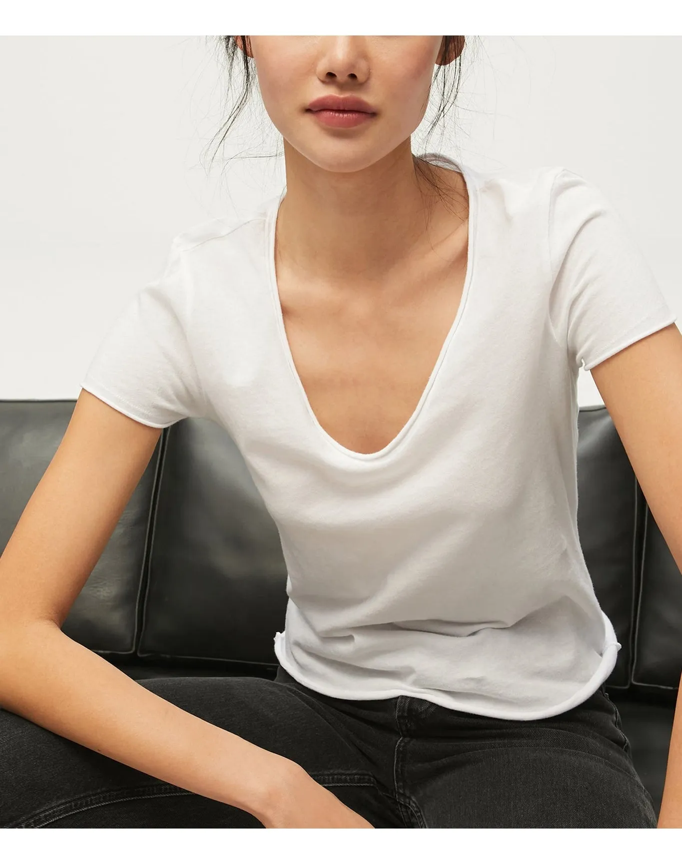 Jade Rolled Edge Tee | White MICHAEL STARS