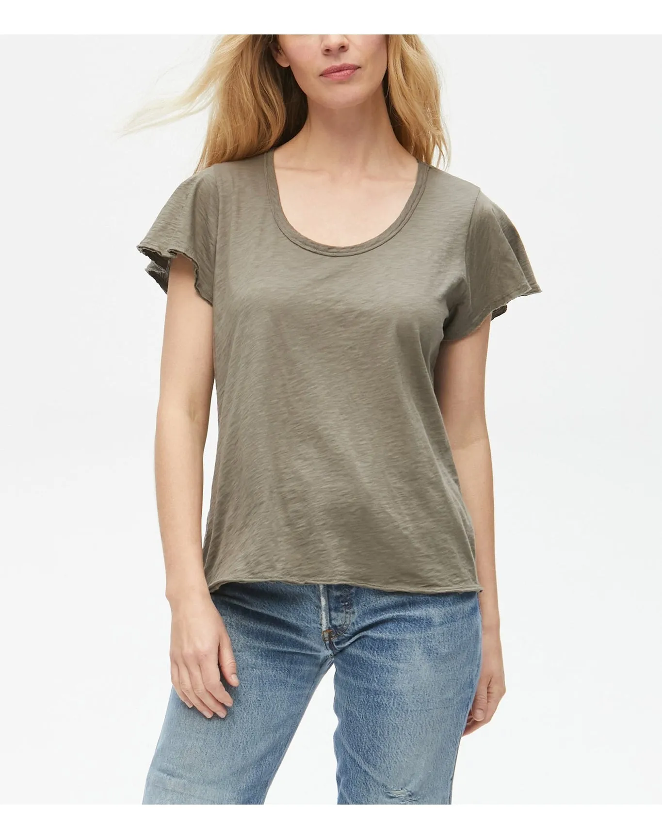 Jana Flutter Sleeve Tee | Olive MICHAEL STARS