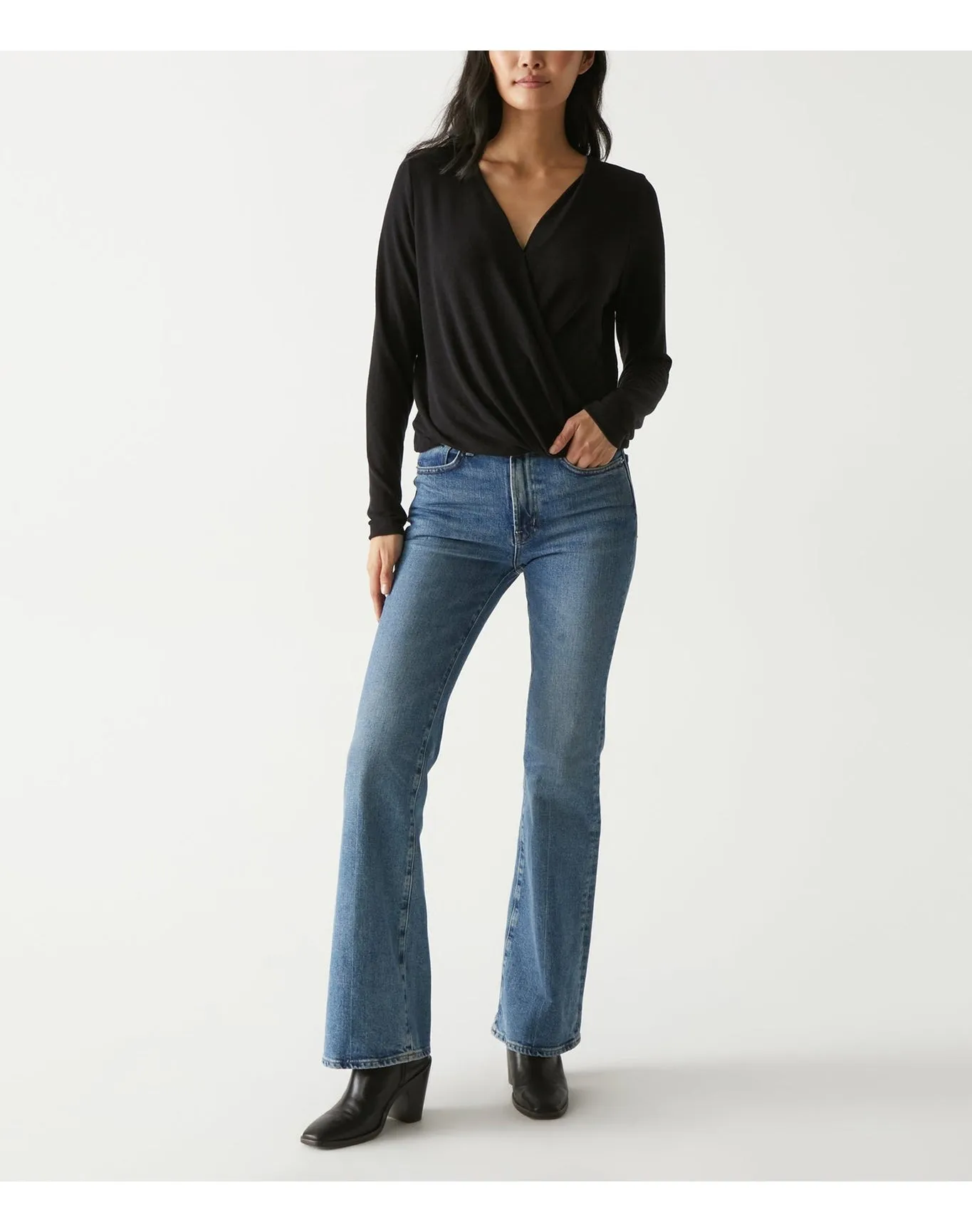 Janet Surplice Top | Black MICHAEL STARS