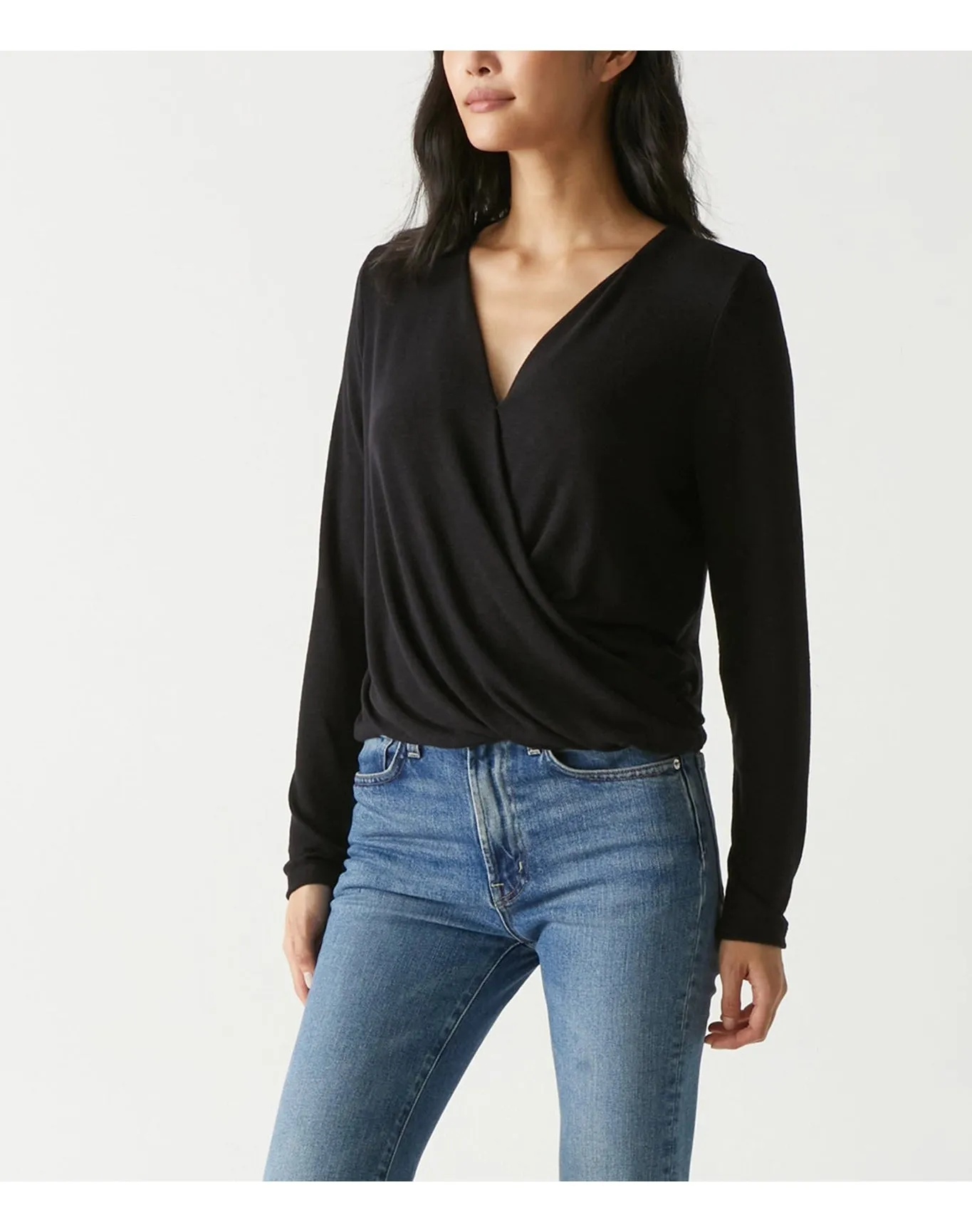 Janet Surplice Top | Black MICHAEL STARS