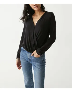 Janet Surplice Top | Black MICHAEL STARS