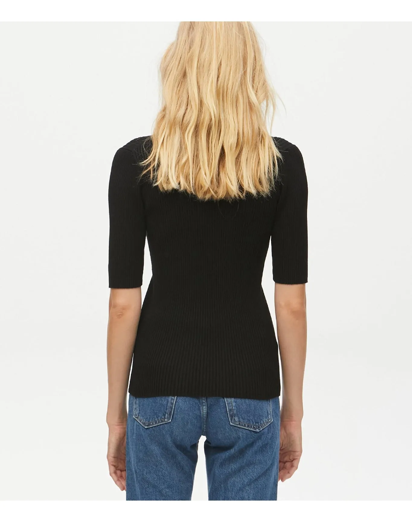 Jeanny Ribbed Henley Top | Black MICHAEL STARS