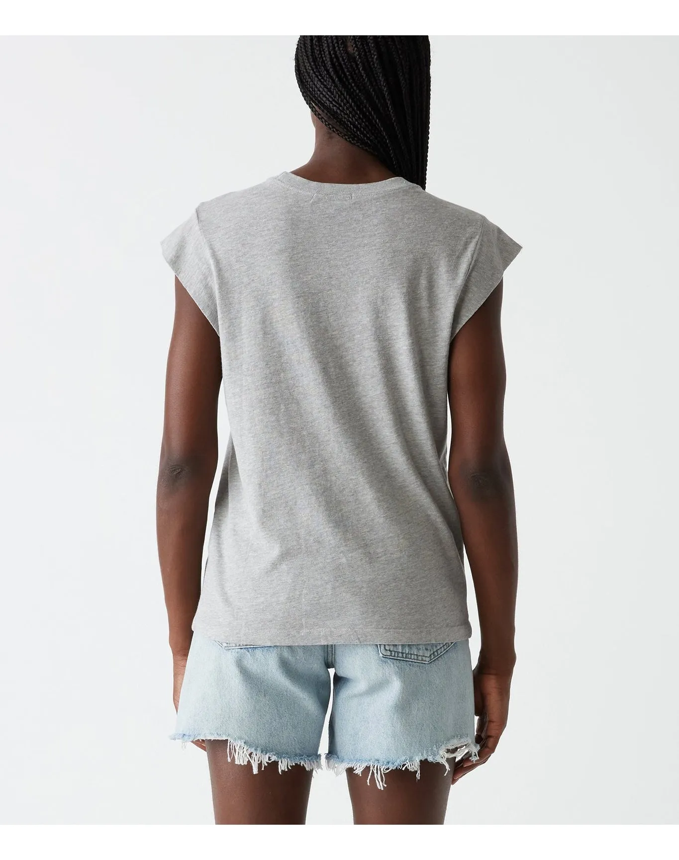 Joey Power Shoulder Tee | Heather Grey MICHAEL STARS